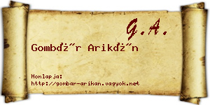 Gombár Arikán névjegykártya